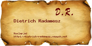 Dietrich Radamesz névjegykártya